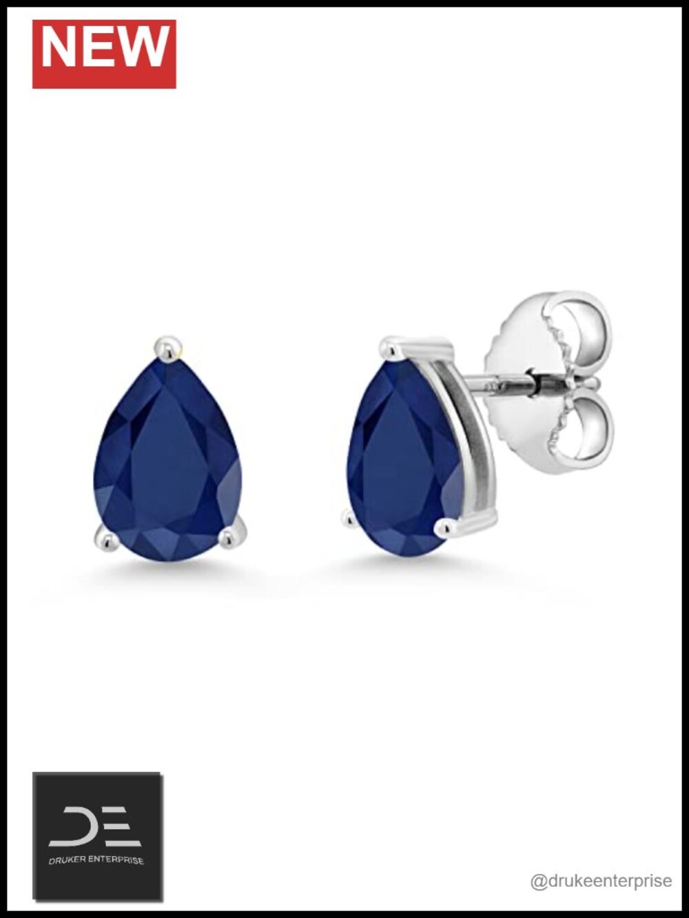 Pear Shape Gemstone Stud Earrings 925 Sterling Silver Birthstone Fine Jewelry